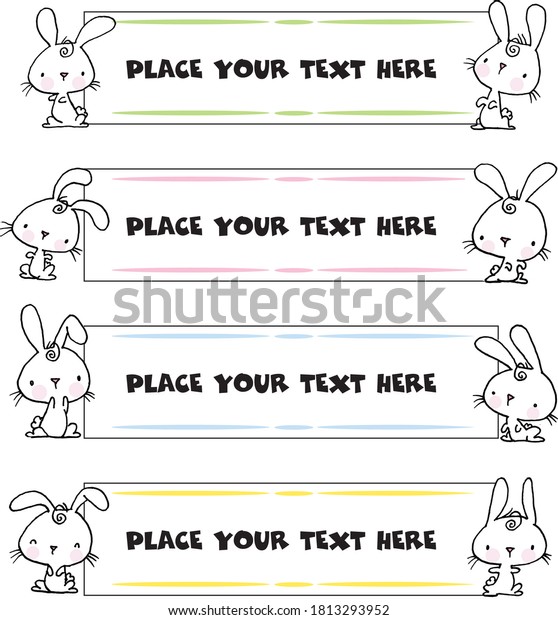 vector set: rabbit calligraphic design elements and page\
decoration 