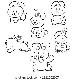vector set of rabbits