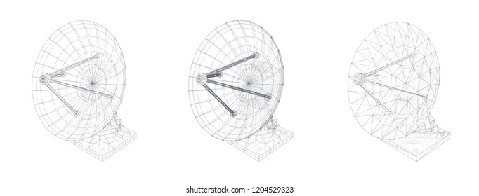 vector set. Radio antenna. astronomy and space research