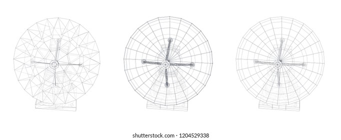 vector set. Radio antenna. astronomy and space research