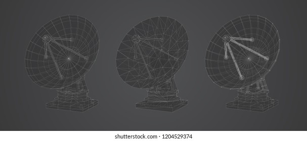 vector set. Radio antenna. astronomy and space research