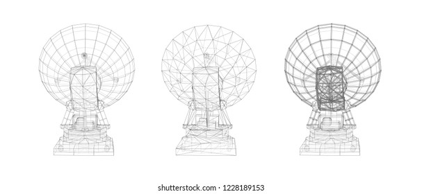 vector set. Radio antenna. astronomy and space research