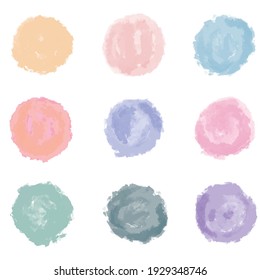Vector set of rainbow watercolor circles