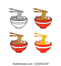 Vector set ramen variants simple vector design