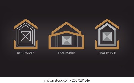 Vector set of real estate logo design Templates, house icons