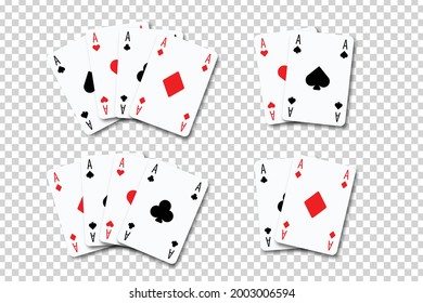 Vector Set Realistic Isolated Aces Playing Stock Vector (Royalty Free ...