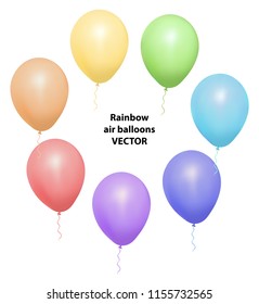 Vector set of realistic isolated balloons for celebration and decoration on the white background.