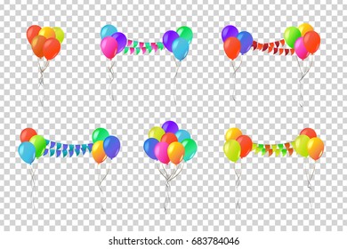 Collection Balloons Different Form Isolated On: เวกเตอร์สต็อก (ปลอดค่า