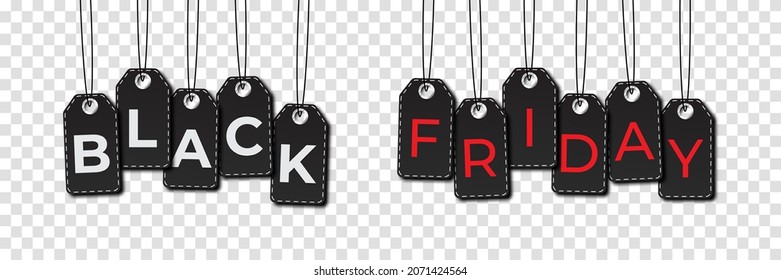 Vector set of realistic isolated blank price tag coupons for Black Friday sale for decoration and covering. Vector illustration