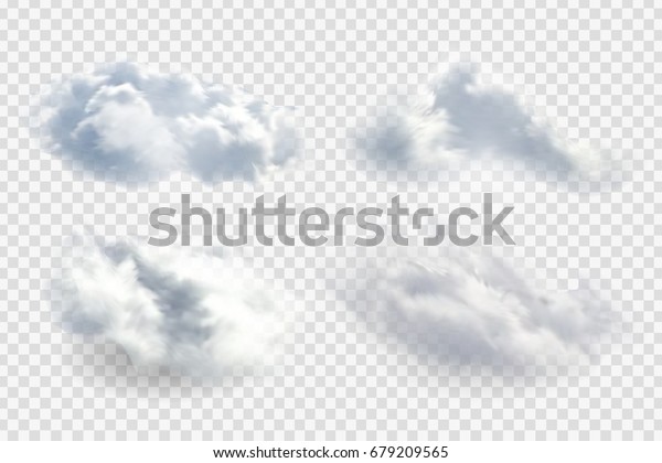 透明な背景にリアルな雲のベクター画像セット のベクター画像素材 ロイヤリティフリー