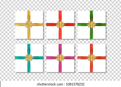 Vector set of realistic isolated gift boxes for decoration and covering on the transparent background. Concept of sale, bonus and present.