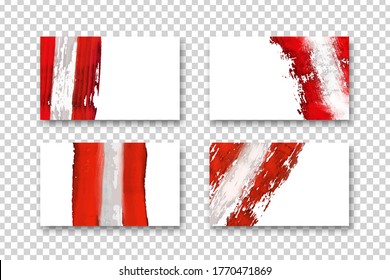Conjunto vectorial de tarjetas de felicitación aisladas y realistas para el 28 de julio, Día de la Independencia en Perú, para decoración y cobertura sobre el trasfondo transparente.