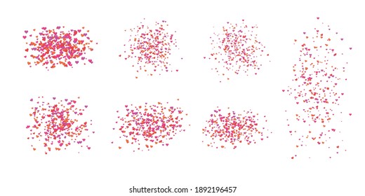 Conjunto vectorial de confitis cardiaca aislada realista para la decoración y el recubrimiento del fondo blanco.
