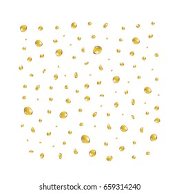 Vector set of realistic isolated oil droplets on the white background.