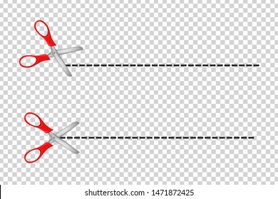 Vector set of realistic isolated scissors cut lines for template decoration on the transparent background. - Powered by Shutterstock - Get 15% off with code: PIKWIZARD15