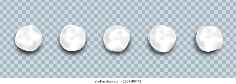Vector set of realistic isolated snowballs for template decoration and layout on the transparent background. Concept of Merry Christmas and Happy New Year.
