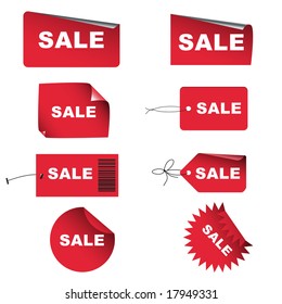 Vector: conjunto de etiquetas de ventas realistas, se puede insertar texto