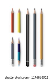 Vector Set Realistic Sharpened Pencils Various Stock Vector (Royalty ...