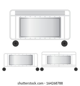Vector set of realistic stand barrier on isolated white background