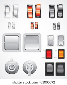 Conjunto vectorial de conmutadores realistas ilustrados