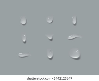 Vector set of realistic water drops.
Rain or Steam Through Glass