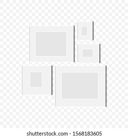 vector set of realistic white photo frames with place for photo