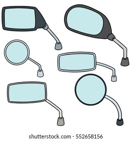 vector set of rear view mirror