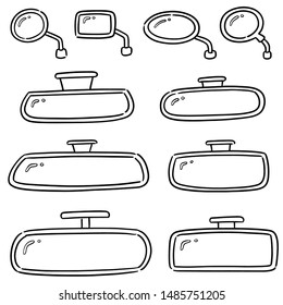 vector set of rear view mirrors