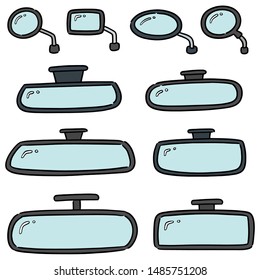 vector set of rear view mirrors