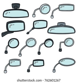 Vector Set Rear View Mirrors Stock Vector (Royalty Free) 762601267 ...