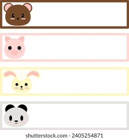 Vector set rectangle animal head 