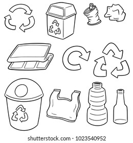 vector set of recycle garbage