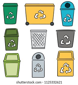 vector set of recycle garbage