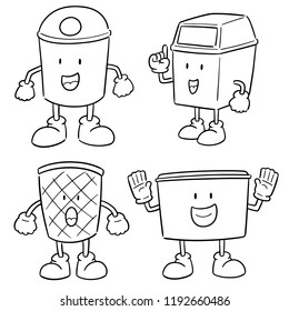 vector set of recycle garbage