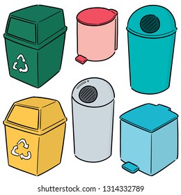 vector set of recycle garbage