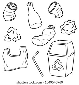 vector set of recycle garbage