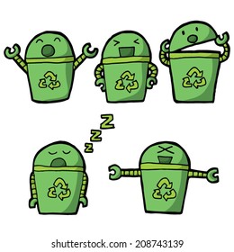 vector set of recycle garbage