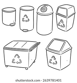 vector set of recycle garbage