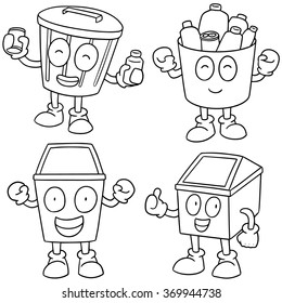 vector set of recycle garbage