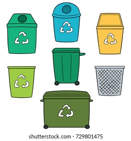 vector set of recycle garbage