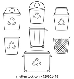 vector set of recycle garbage