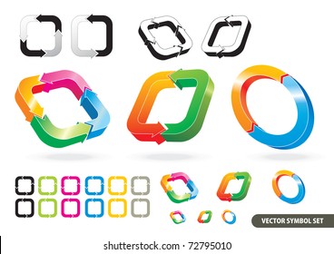Conjunto De Vectores De Símbolos Reciclados