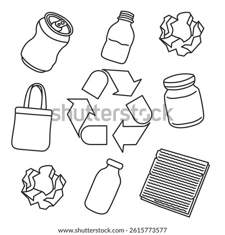 vector set of recycling icons