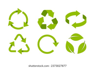 Vector set of recycling symbols