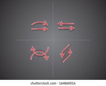 Vector set of red arrows