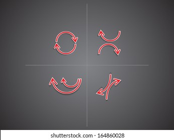 Vector set of red arrows