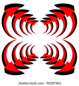 Vector set of red arrows