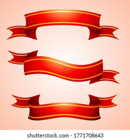 Vector set of red banners.