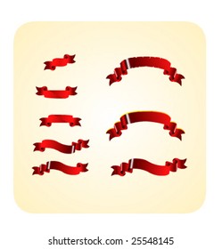 Vector set of red banners