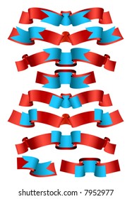 Vector set of red banners